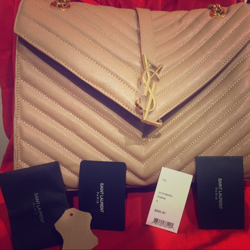 Beige shoulder YSL bag